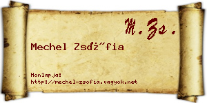 Mechel Zsófia névjegykártya